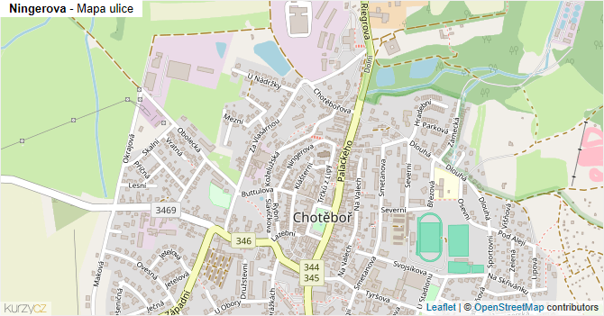 Ningerova - mapa ulice