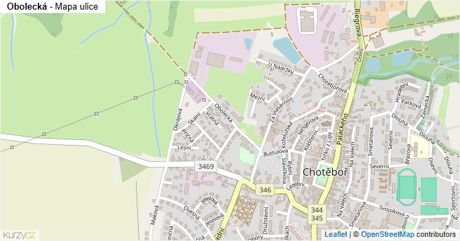 Obolecká - mapa ulice
