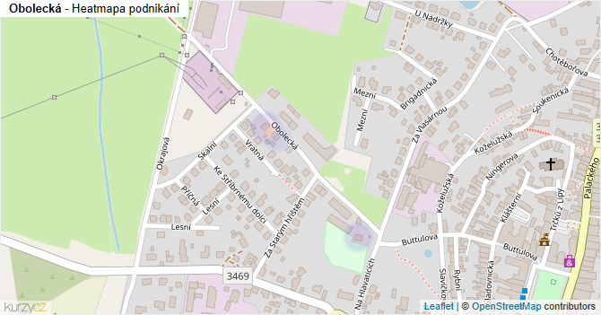 Obolecká - mapa podnikání