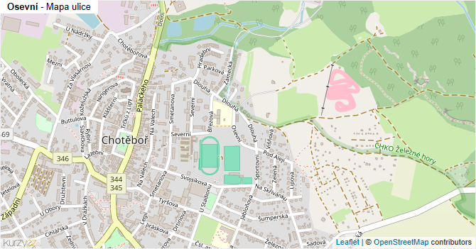 Osevní - mapa ulice