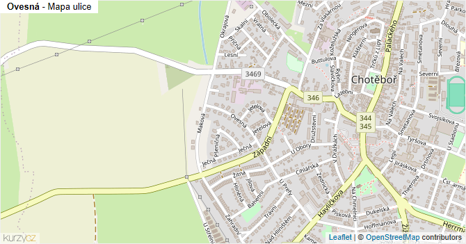 Ovesná - mapa ulice