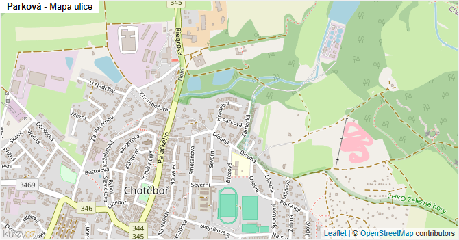 Parková - mapa ulice