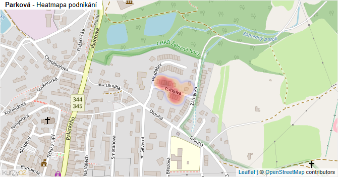 Parková - mapa podnikání