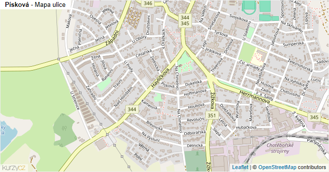Písková - mapa ulice