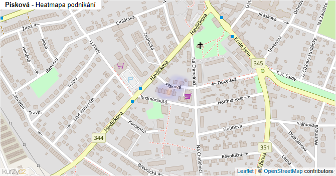 Písková - mapa podnikání