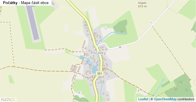 Počátky - mapa části obce