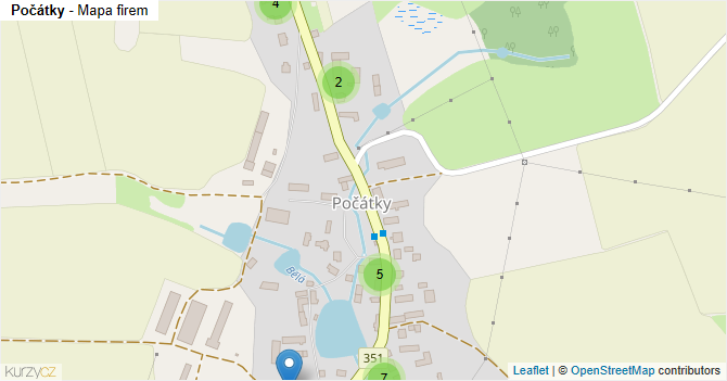 Počátky - mapa firem
