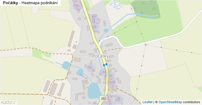 Počátky - mapa podnikání