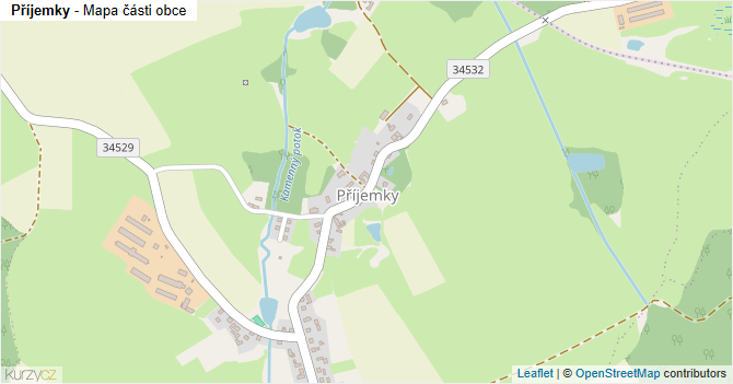 Příjemky - mapa části obce