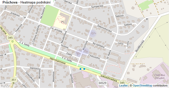 Průchova - mapa podnikání