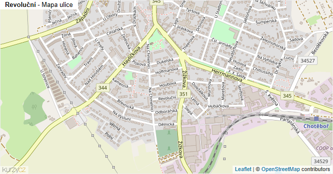 Revoluční - mapa ulice