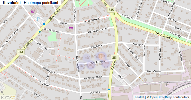 Revoluční - mapa podnikání