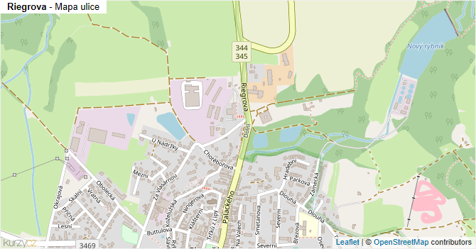 Riegrova - mapa ulice