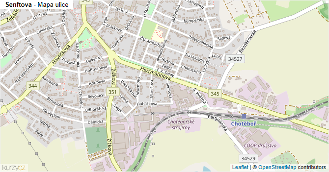 Senftova - mapa ulice