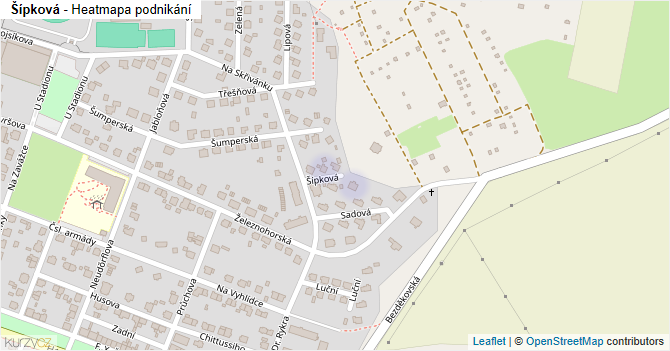 Šípková - mapa podnikání