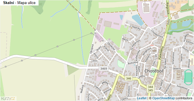 Skalní - mapa ulice
