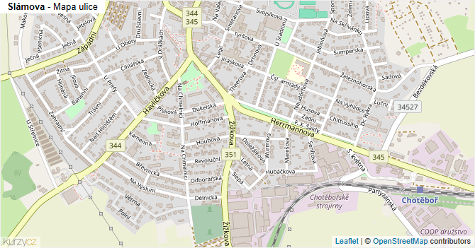 Slámova - mapa ulice