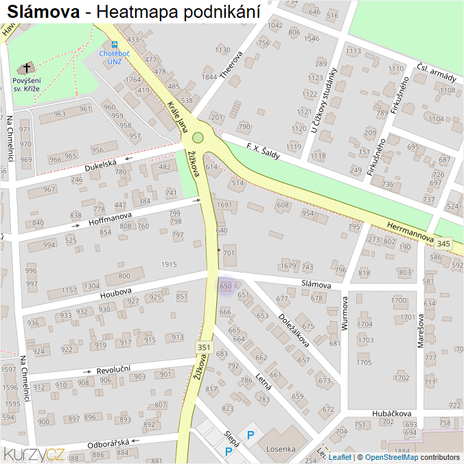 Mapa Slámova - Firmy v ulici.