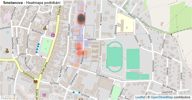 Smetanova - mapa podnikání