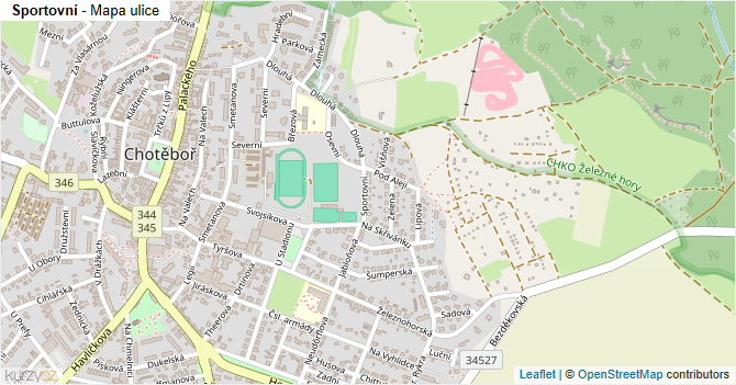 Sportovní - mapa ulice