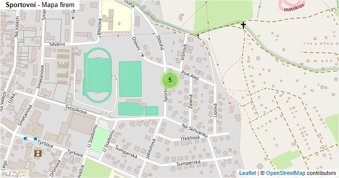 Sportovní - mapa firem