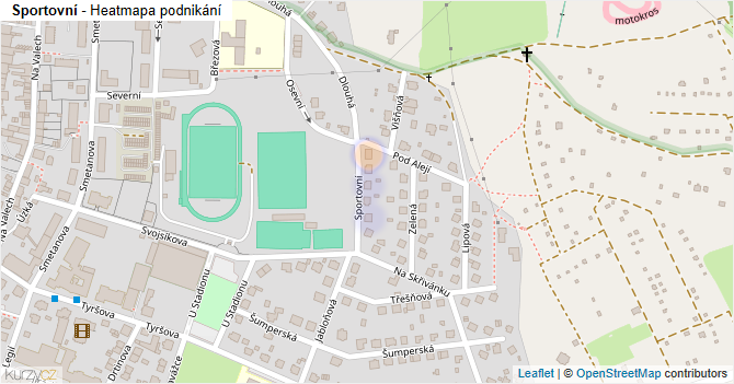 Sportovní - mapa podnikání