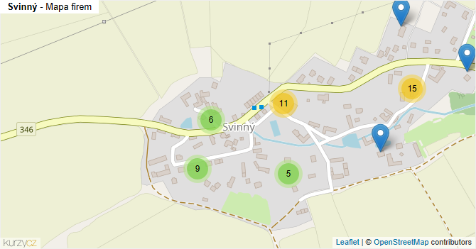 Svinný - mapa firem