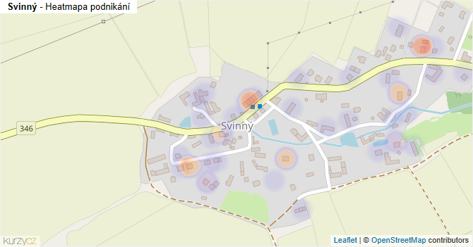 Svinný - mapa podnikání