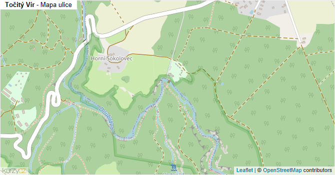 Točitý Vír - mapa ulice