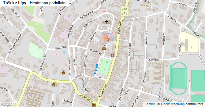 Trčků z Lípy - mapa podnikání