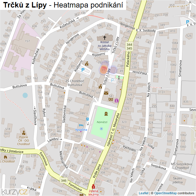 Mapa Trčků z Lípy - Firmy v ulici.