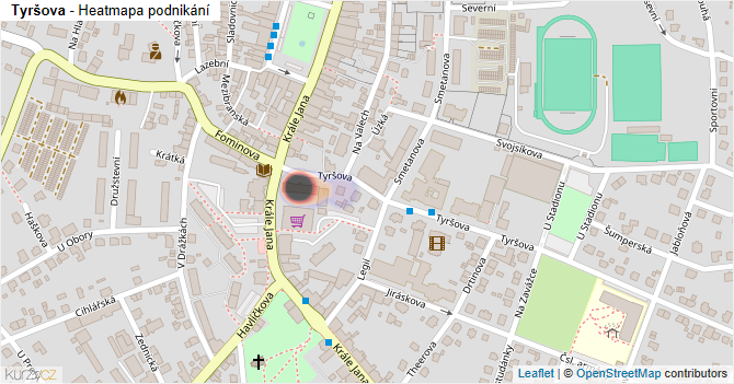 Tyršova - mapa podnikání
