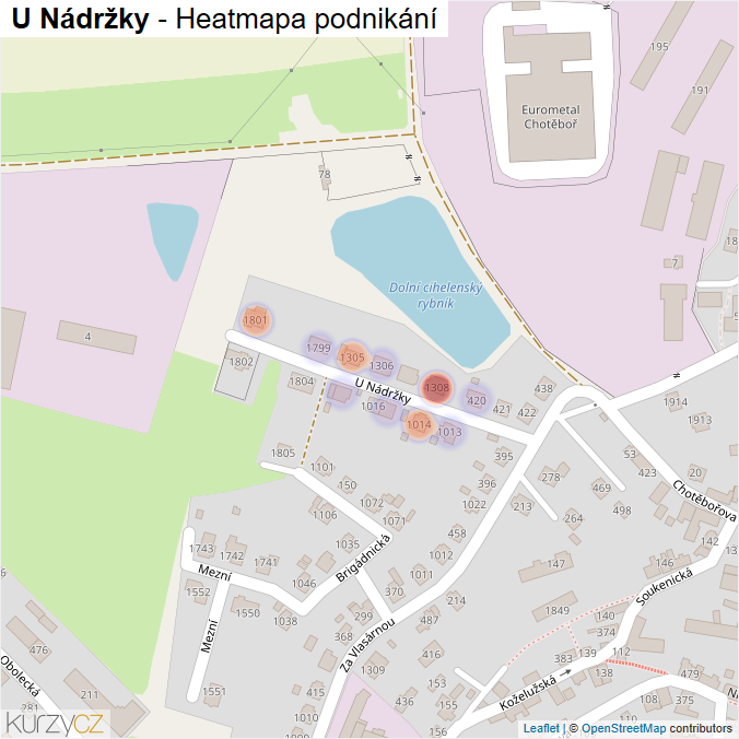 Mapa U Nádržky - Firmy v ulici.