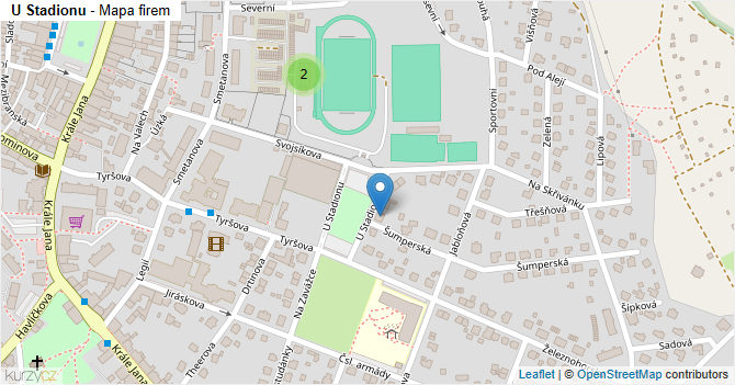 U Stadionu - mapa firem