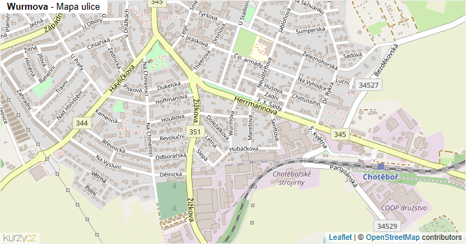 Wurmova - mapa ulice