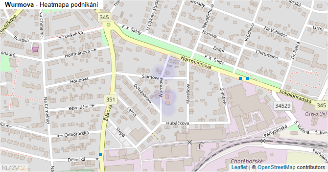 Wurmova - mapa podnikání
