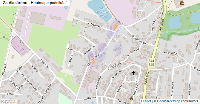 Za Vlasárnou - mapa podnikání