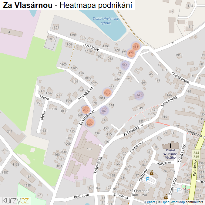 Mapa Za Vlasárnou - Firmy v ulici.