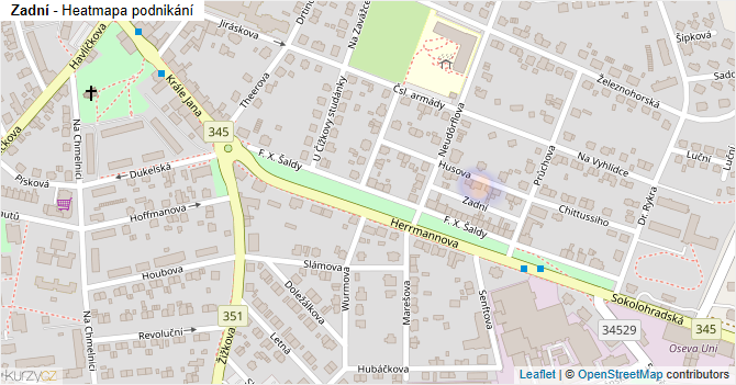 Zadní - mapa podnikání