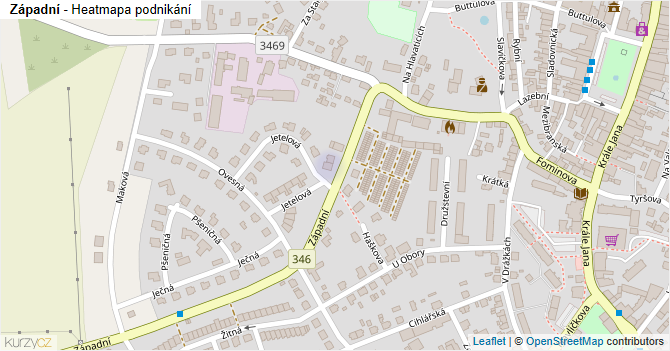 Západní - mapa podnikání