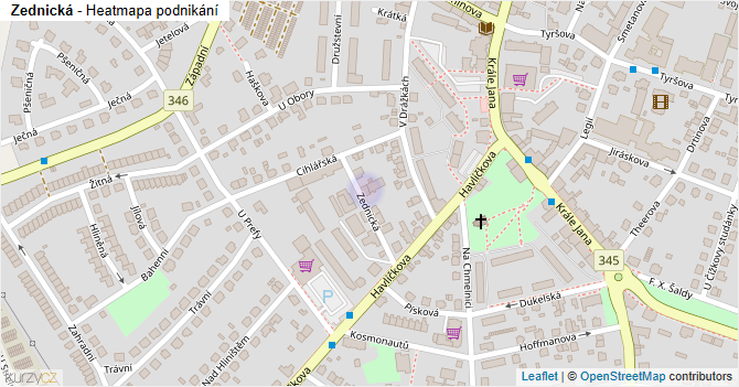 Zednická - mapa podnikání