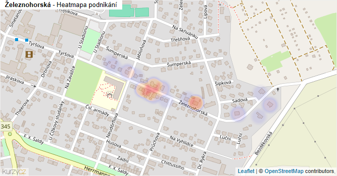 Železnohorská - mapa podnikání