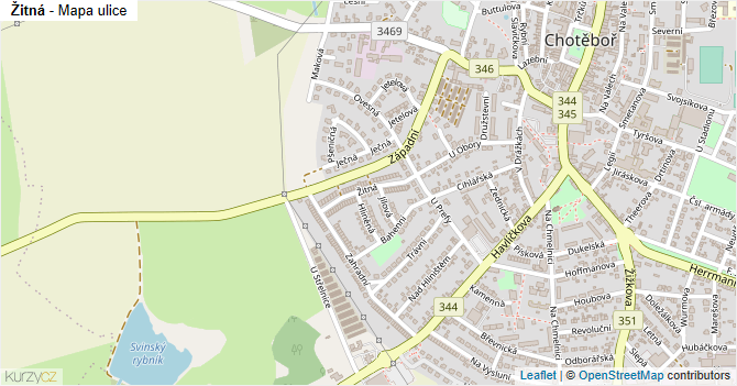Žitná - mapa ulice