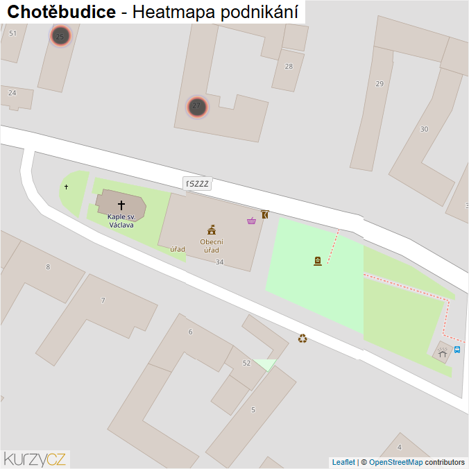 Mapa Chotěbudice - Firmy v obci.