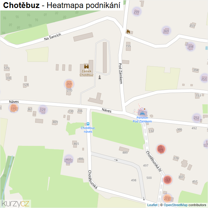 Mapa Chotěbuz - Firmy v části obce.