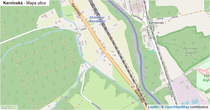 Karvinská - mapa ulice