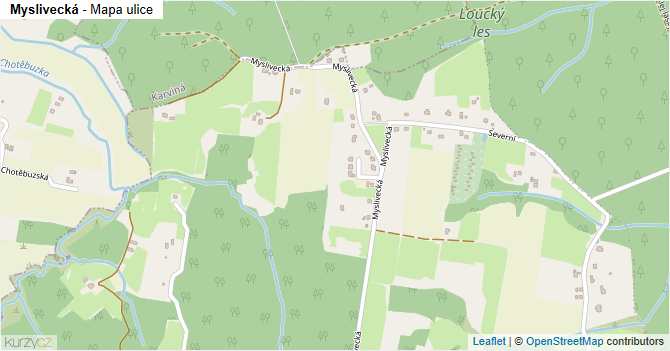 Myslivecká - mapa ulice