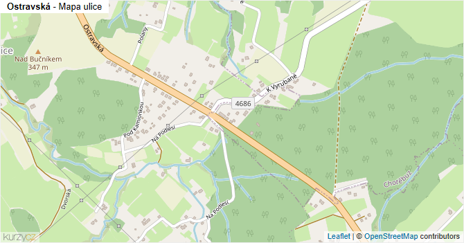 Ostravská - mapa ulice