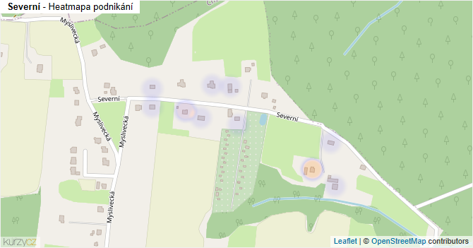 Severní - mapa podnikání