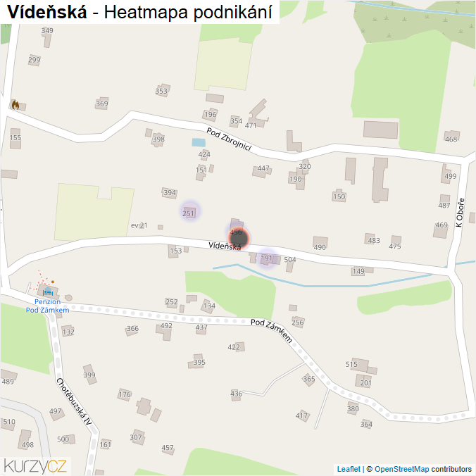 Mapa Vídeňská - Firmy v ulici.